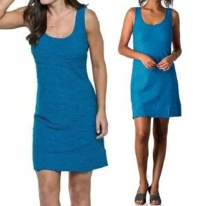 Toad‎ & Co Samba Wave Shift Dress Blue Womens Size Large Tencel Organic Cotton L